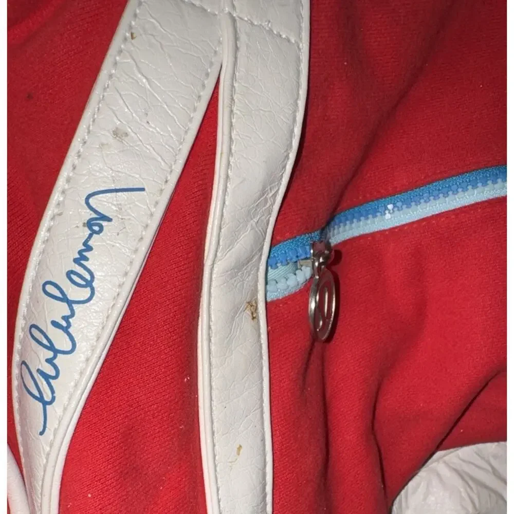 Rare Lululemon Red White Canvas Gym Duffel Tote Bag Floral Lining Project